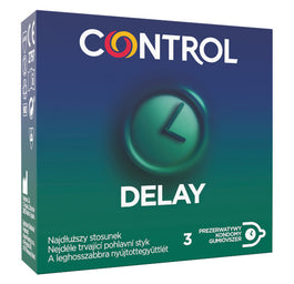 Control Delay opóźniające wytrysk prezerwatywy z naturalnego lateksu 3szt.