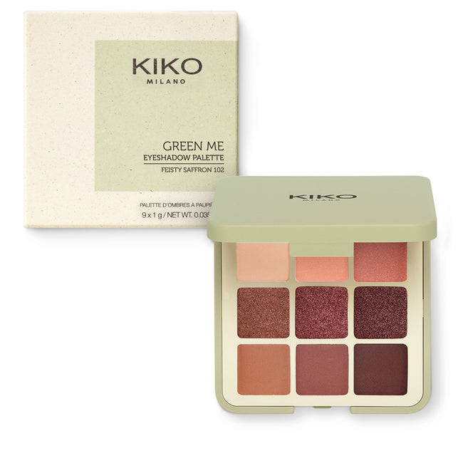 KIKO Milano Green Me Eyeshadow Palette paleta 9 cieni do powiek 102 Feisty Saffron 9g
