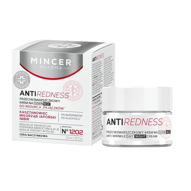 Mincer Pharma Anti-Redness krem przeciwzmarszczkowy do redukcji pajączków na dzień/noc No.1202 50ml