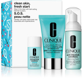 Clinique Clean Skin Fresh Start zestaw Anti-Blemish Solutions Clinical Clearing Gel 15ml + Dramatically Different Hydrating Clearing Jelly 50ml + Anti-Blemish Solutions Cleansing Foam 50ml