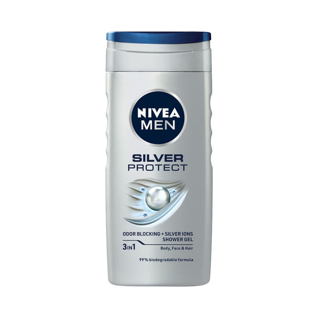 Nivea Men Silver Control zestaw żel pod prysznic 250ml + balsam po goleniu 100ml + antyperspirant roll-on 50ml + kosmetyczka