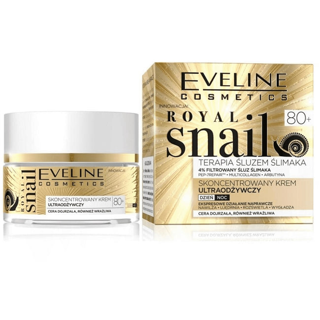 Eveline Cosmetics Royal Snail 80+ skoncentrowany krem ultraodżywczy na dzień i na noc 50ml