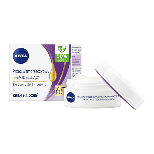 Nivea Beauty Care zestaw kojący płyn micelarny 200ml + przeciwzmarszczkowy krem na dzień SPF30 50ml + przeciwzmarszczkowy krem na noc 65+ 50ml