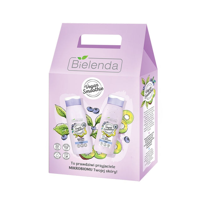 Bielenda Vegan Smoothie Borówka + Kiwi zestaw balsam do ciała 400ml + żel pod prysznic 400ml