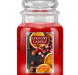 Country Candle Duża świeca zapachowa z dwoma knotami Cranberry Orange 680g