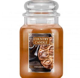 Country Candle Duża świeca zapachowa z dwoma knotami Cinnamon Buns 680g