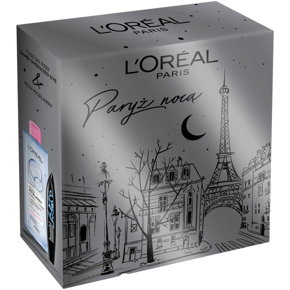 L'Oreal Paris Paryż Nocą zestaw False Lash Bambi Oversized Eye tusz do rzęs Intense Black 8.9ml + Skin Expert płyn micelarny do skóry wrażliwej i suchej 400ml