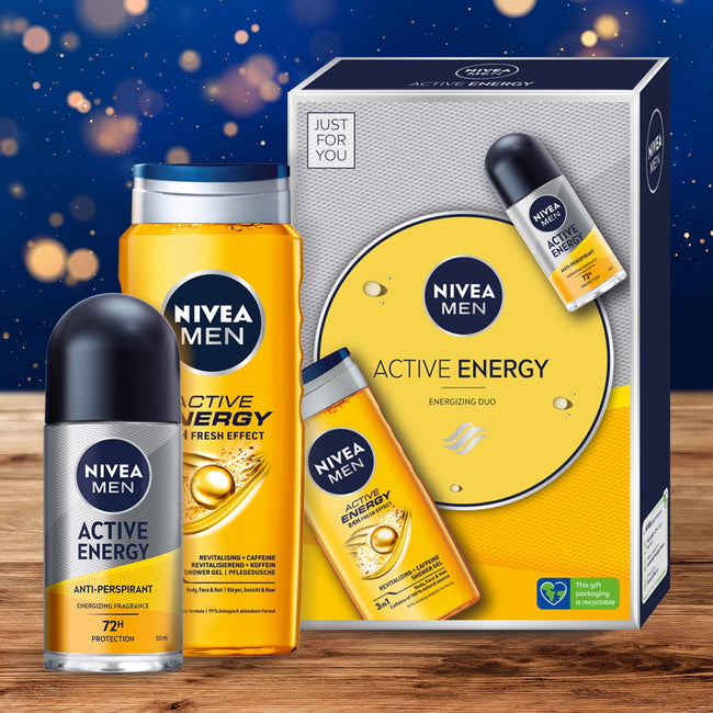 Nivea Men Active Energy zestaw żel pod prysznic 250ml + antyperspirant roll-on 50ml
