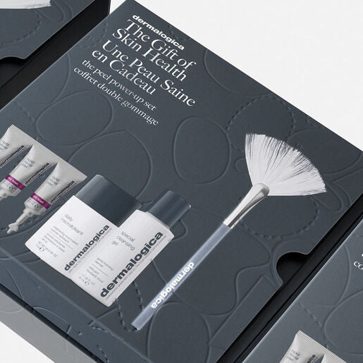 Dermalogica The Peel Power-Up Set zestaw delikatny żel do mycia twarzy 50ml + enzymatyczny puder ryżowy 13g + peeling stymulujący odnowę komórkową 3x3ml + pędzelek