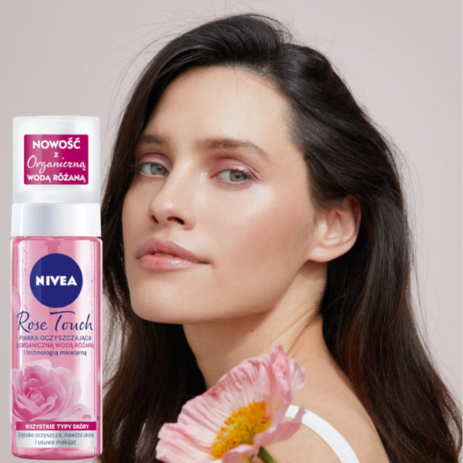 Nivea Rose Touch pianka oczyszczająca z organiczną wodą różaną 150ml