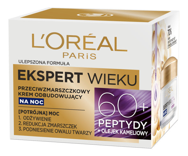 L'Oreal Paris Ekspert Wieku 60+ przeciwzmarszczkowy krem odbudowujący na noc 50ml