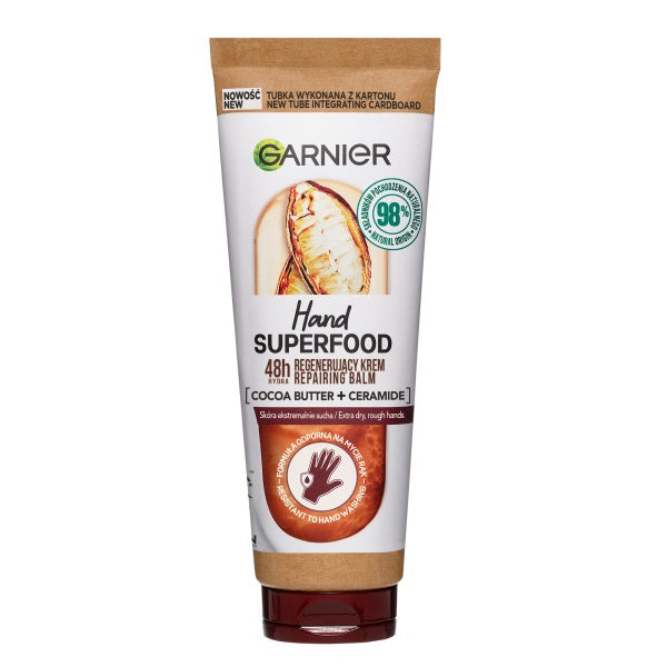 Garnier Hand Superfood Cocoa regenerujący krem do rąk z masłem kakaowym i ceramidami 75ml