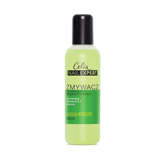 Celia Nail Expert bezacetonowy zmywacz do paznokci Winogronowy 100ml