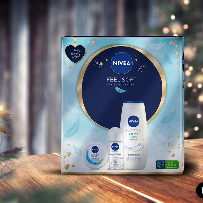 Nivea Feel Soft zestaw antyperspirant roll-on 50ml + krem intensywnie nawilżający 100ml + żel pod prysznic 250ml