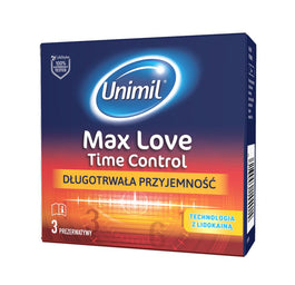 Unimil Max Love Time Control nawilżane lateksowe prezerwatywy 3szt