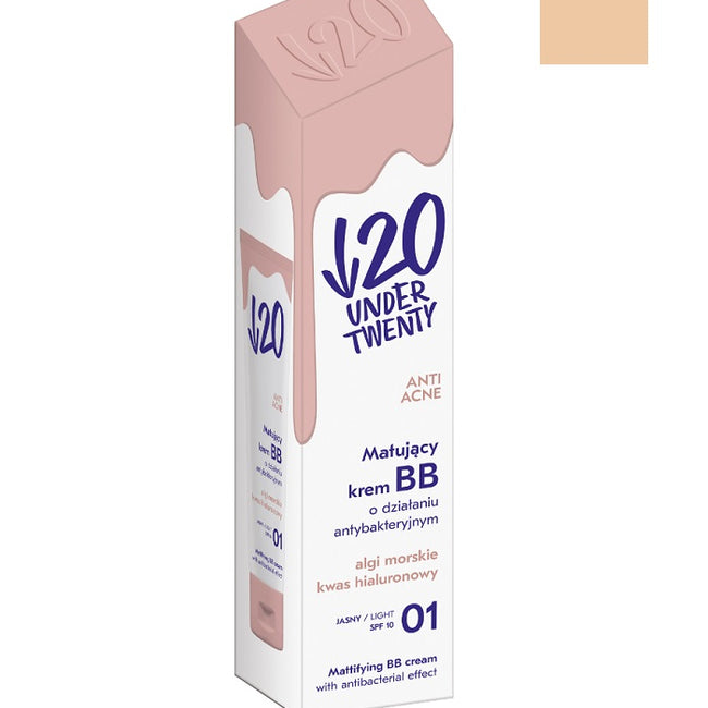 Under Twenty Anti Acne matująco-antybakteryjny krem BB 01 Jasny 60ml