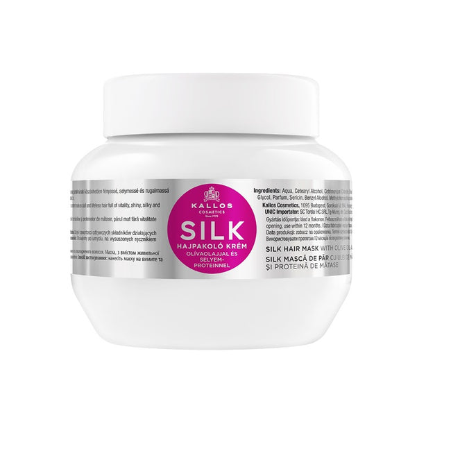 Kallos KJMN Silk Hair Mask maska do włosów z oliwą z oliwek i proteinami jedwabiu 275ml