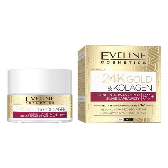 Eveline Cosmetics 24K Gold&Kolagen skoncentrowany krem silnie naprawczy 60+ 50ml