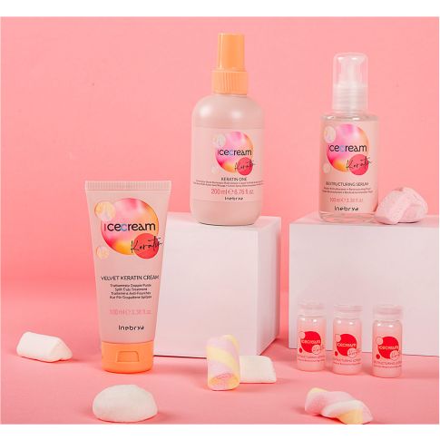 Inebrya Ice Cream Keratin restrukturyzujący zabieg na rozdwojone końcówki 100ml