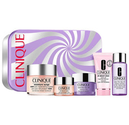 Clinique Clean Skin For The Win Skincare zestaw Moisture Surge 100H Auto-Replenishing Hydrator 125ml + All About Eyes 15ml + Cleansing Balm 30ml + Rinse-off Foaming Cleanser 30ml + Makeup Remover 50ml