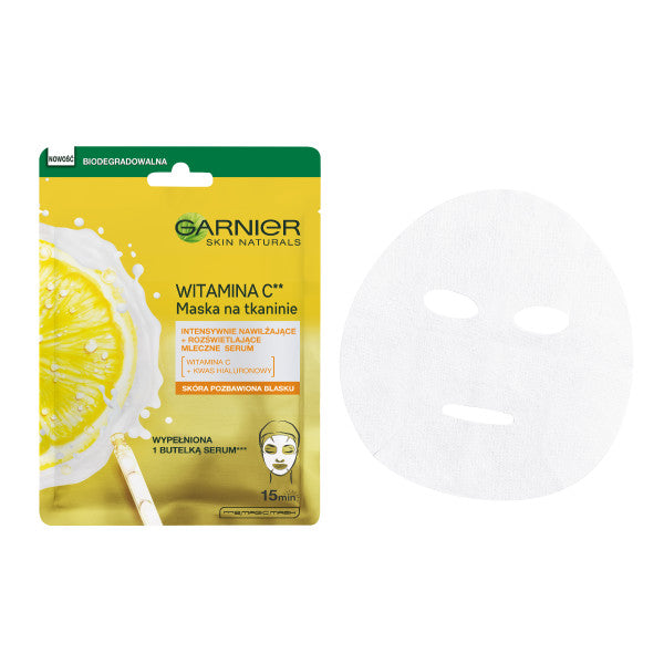 Garnier Skin Naturals Vitamin C Sheet Mask nawilżająca maska na tkaninie z witaminą C 28g