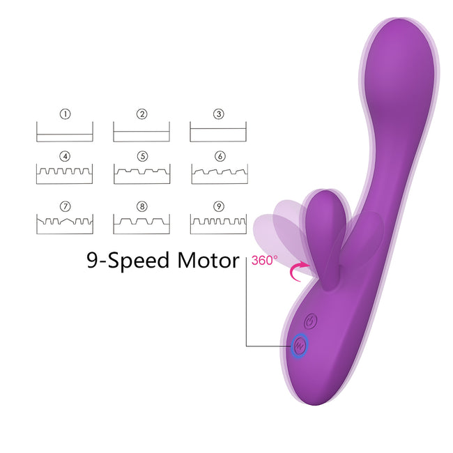 S-HANDE Boom wibrator typu króliczek z 9 trybami wibracji Purple
