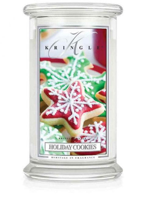 Kringle Candle Duża świeca zapachowa z dwoma knotami Holiday Cookies 623g