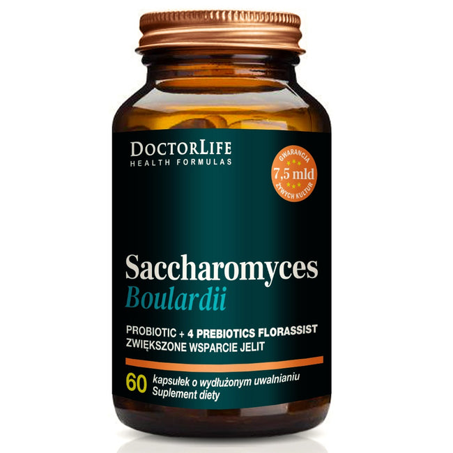 Doctor Life Saccharomyces Boulardii suplement diety wspierający jelita 60 kapsułek