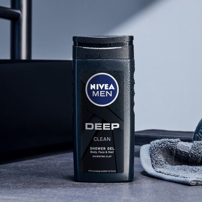 Nivea Men Deep Care zestaw antyperspirant roll-on 50ml + krem uniwersalny 75ml + żel pod prysznic 250ml + antybakteryjna woda po goleniu 100ml