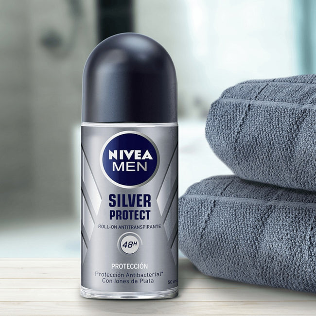 Nivea Men Silver Control zestaw żel pod prysznic 250ml + balsam po goleniu 100ml + antyperspirant roll-on 50ml + kosmetyczka