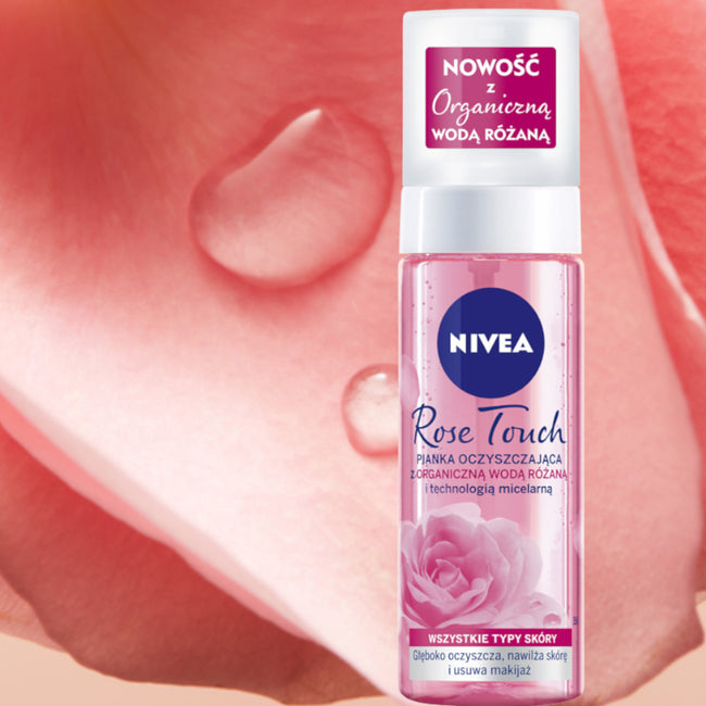 Nivea Rose Touch pianka oczyszczająca z organiczną wodą różaną 150ml