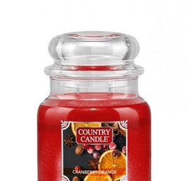 Country Candle Średnia świeca zapachowa z dwoma knotami Cranberry Orange 453g