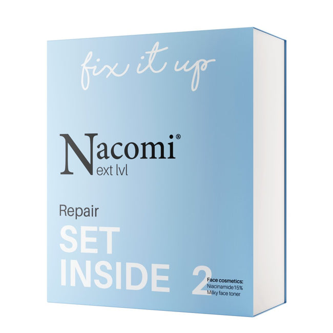 Nacomi Next Level Repair zestaw mleczny tonik do twarzy 100ml + niacynamid 15% 30ml