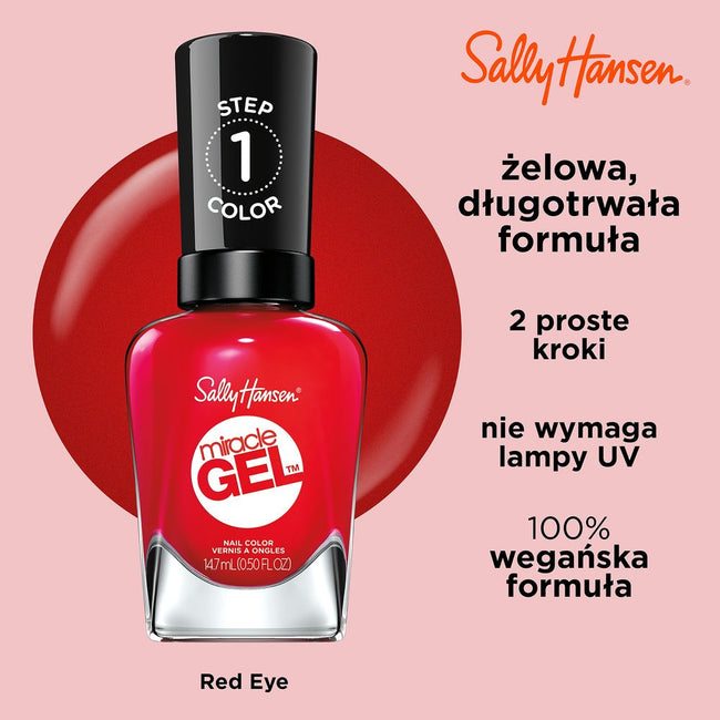 Sally Hansen Miracle Gel żelowy lakier do paznokci 470 Red Eye 14.7ml