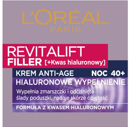 L'Oreal Paris Revitalift Filler [HA] krem do twarzy z kwasem hialuronowym na noc 50ml