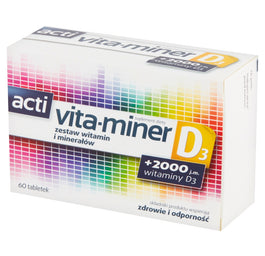Acti vita-miner D3 zestaw witamin i minerałów suplement diety 60 tabletek