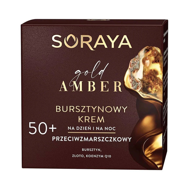 Soraya Gold Amber 50+ bursztynowy krem przeciwzmarszczkowy na dzień i na noc 50ml
