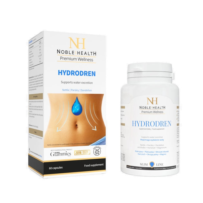 Noble Health Hydrodren suplement diety wspomagający usuwanie wody z organizmu 60 kapsułek