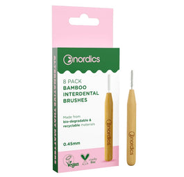 Nordics Bamboo Interdental Brushes bambusowe szczoteczki do czyszczenia przestrzeni międzyzębowej 0.45mm 8szt