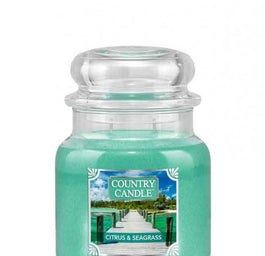 Country Candle Średnia świeca zapachowa z dwoma knotami Citrus & Seagrass 453g