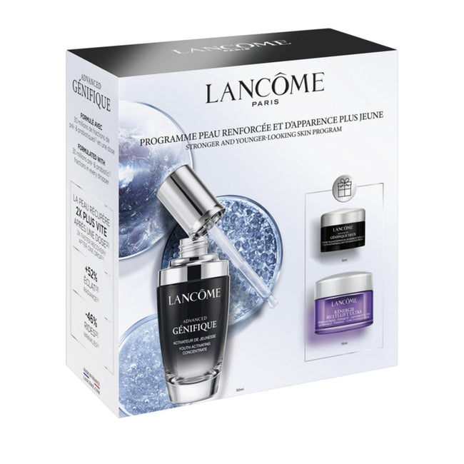 Lancome Advanced Genifique zestaw serum do twarzy 30ml + krem pod oczy 5ml + krem przeciwzmarszczkowy na dzień 15ml