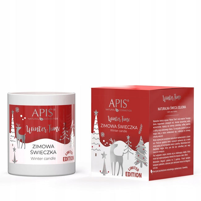 APIS Winter Time zestaw zimowa świeczka sojowa 220g + zimowy żel do mycia ciała 300ml