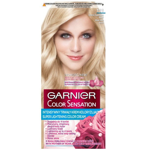 Garnier Color Sensation krem koloryzujący do włosów 111 Srebrny Superjasny Blond