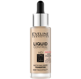 Eveline Cosmetics Liquid Control HD Long Lasting Formula 24H podkład do twarzy z dropperem 015 Light Vanilla 32ml