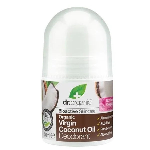 Dr.Organic Virgin Coconut Oil Deodorant delikatny dezodorant w kulce do skóry wrażliwej 50ml