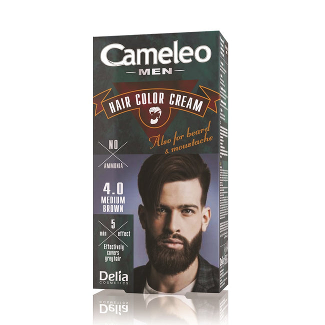 Cameleo Men Hair Color Cream farba do włosów brody i wąsów 4.0 Medium Brown 30ml