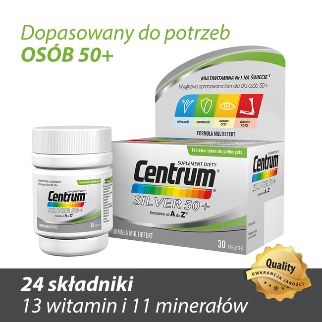 Centrum Silver 50+ witaminy suplement diety 30 tabletek