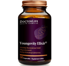 Doctor Life Youngevity Elixir wpływa na biologiczne szlaki przeciwstarzeniowe suplement diety 30 kapsułek