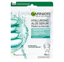 Garnier Hyaluronic Aloe Serum rewitalizująca maska na tkaninie z kwasem hialuronowym i organicznym ekstraktem z aloesu 28g