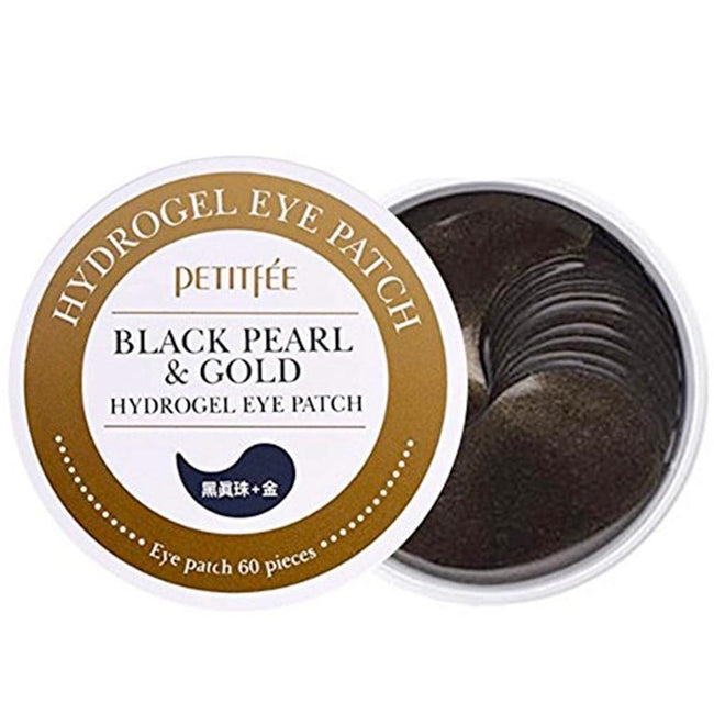 Petitfee Black Pearl & Gold Hydrogel Eye Patch wygładzające hydrożelowe płatki pod oczy ze złotem i wyciągiem z czarnej perły 60szt.